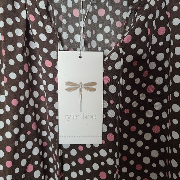 Tyler Boe Polk‎ a dot bell sleeve 100% Silk blouse NWT - Picture 3 of 7